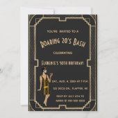 Invitation Editable Roaring 20s Anniversaire Bash Party (Devant)