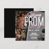 Invitation Editable rose Magnifique Prom Envoyer Deux Photo (Devant / Derrière)