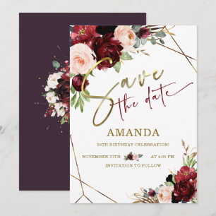 Invitation Éditable Save the Date 50e Anniversaire