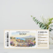 Invitation Editable Sicily Trip Boarding Pass Ticket (Debout devant)