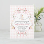 Invitation Editable Silly Goose Baby Shower Pink Bow (Debout devant)