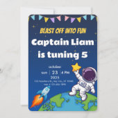 Invitation Editable Space Explorer Birthday Invite (Devant)