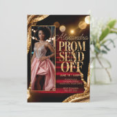Invitation Editable Sparkling Gold Prom Envoyer do-it-yoursel (Debout devant)