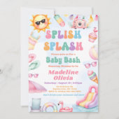 Invitation Editable Summer Splish Splash Baby Shower Party  (Devant)