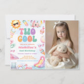 Invitation Editable Summer Two Cool 2nd Birthday Party Photo (Devant)