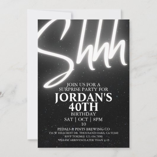 Invitation Editable, Surprise Party, Surprise Birthday invita (Devant)