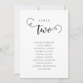 Invitation Editable Table Number Seating Chart Card (Devant)