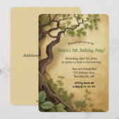 Invitation Editable Tree and Green Leaves (Devant / Derrière)