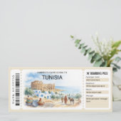Invitation Editable Tunisia Plane Boarding Pass Ticket (Debout devant)