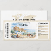Invitation Editable Tunisia Plane Boarding Pass Ticket (Devant / Derrière)