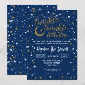 Invitation EDITABLE Twinkle Twinkle Little Star,Boy Shower, (Devant / Derrière)