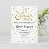 Invitation EDITABLE Twinkle Twinkle Little Star, Douche garço (Debout devant)