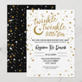 Invitation EDITABLE Twinkle Twinkle Little Star, Douche garço (Devant / Derrière)