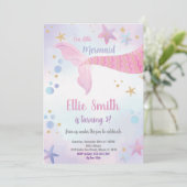 Invitation Editable Under the Sea Party Card for Girls (Debout devant)