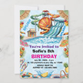 Invitation Editable Water Slide Birthday Splash Pool Party  (Devant)