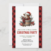 Invitation Editable watercolor highland cow holiday invite (Devant)