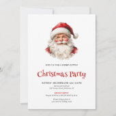 Invitation Editable Watercolor Santa Claus Holiday Dinner  (Devant)