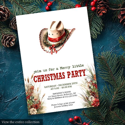 Invitation Editable Wild West Christmas party digital Invites