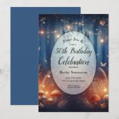 Invitation Editable Year Fairy Lights in a Moonlit Forest (Devant / Derrière)