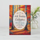Invitation Editable Year Rustic Birch Tree Fall Birthday (Debout devant)