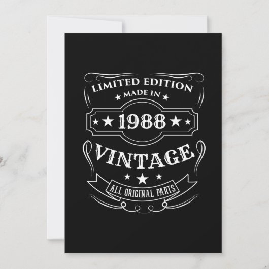 Invitation Edition Limitée Fabriquée En 1988 Cadeau Anniversa (Devant)