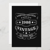 Invitation Edition Limitée Fabriquée En 1988 Cadeau Anniversa (Devant / Derrière)