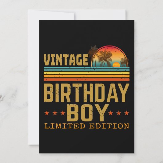 Invitation édition limitée garçon d'anniversaire vintage (Devant)