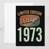 Invitation Édition limitée personnalisée Millésime 1973 Année (Devant / Derrière)