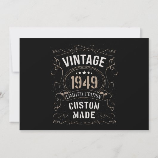 Invitation Édition limitée vintage 1949 sur mesure (Devant)