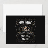 Invitation Édition limitée vintage 1952 sur mesure (Devant / Derrière)