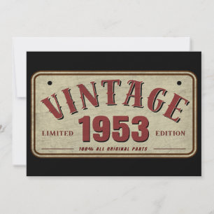 Invitation Édition limitée vintage 1953, toutes pièces d'orig