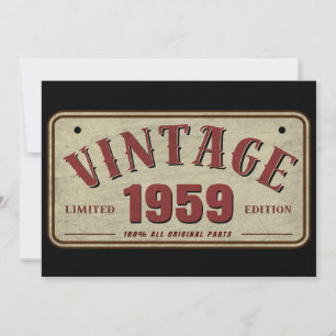 Invitation Édition limitée vintage 1959 avec toutes les pièce