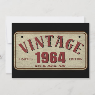 Invitation Édition limitée vintage 1964 avec pièces d'origine