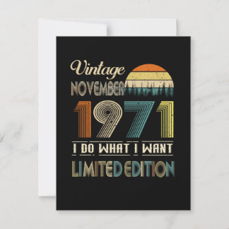 Invitation Édition limitée Vintage Novembre 1971 Ce que je ve
