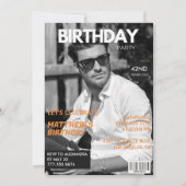 Invitation Éditorial de magazine noir et blanc 42e anniversai (Devant)