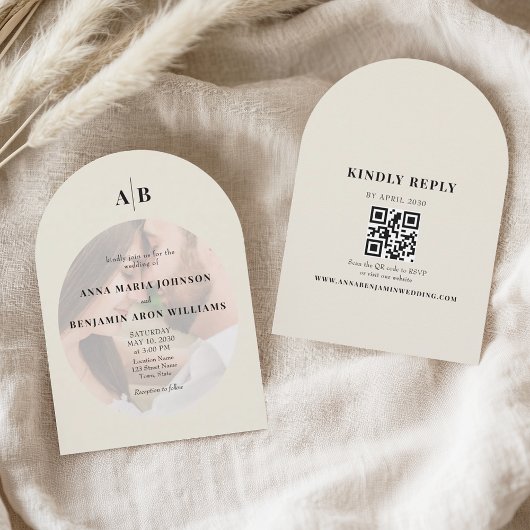 Invitation Editorial Ivory Photo Wedding