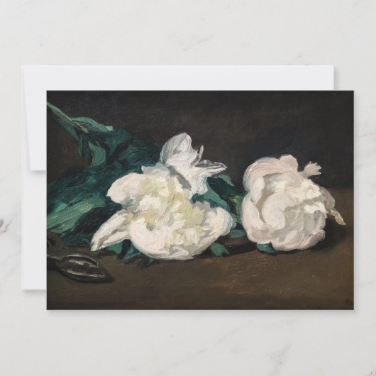 Invitation Edouard Manet - Branche de pivoines blanches, séca (Devant)