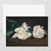 Invitation Edouard Manet - Branche de pivoines blanches, séca (Devant / Derrière)