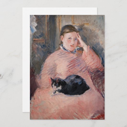 Invitation Edouard Manet - Femme avec chat (Devant / Derrière)