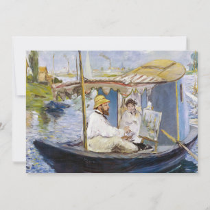 Invitation Edouard Manet - Monet dans son bateau-atelier