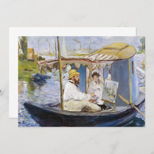 Invitation Edouard Manet - Monet dans son Studio Boat (Devant / Derrière)