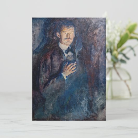 Invitation Edvard Munch - Autoportrait avec cigarette (Debout devant)