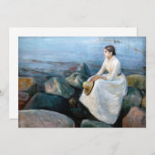 Invitation Edvard Munch - Nuit d'été, Enger sur la plage (Devant / Derrière)