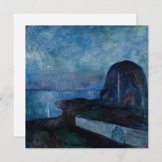 Invitation Edvard Munch - Nuit étoilée 1893 (Devant / Derrière)