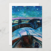 Invitation Edvard Munch - Nuit étoilée 1922 (Devant / Derrière)