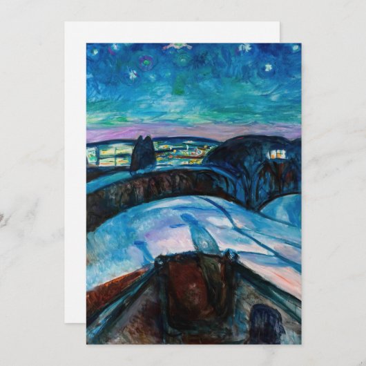 Invitation Edvard Munch - Nuit étoilée 1922 (Devant / Derrière)