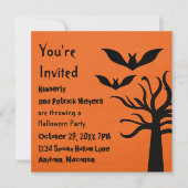 Invitation Eerie Bats Halloween Invitation, Orange (Devant)