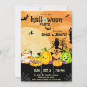 Invitation Eerie éffrayante lune de crâne Jack-O-Lantern Hall (Devant)