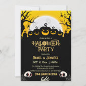 Invitation Eerie éffrayante lune de crâne Jack-O-Lantern Hall (Devant)