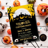 Invitation Eerie éffrayante lune de crâne Jack-O-Lantern Hall